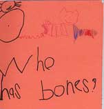 The cover of a book the children made about animals that have bones.